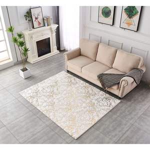 Di lusso bianco astratto oro dorato cincillà zona pelliccia sintetica Set macchina lavabile incluso - Product Image 3