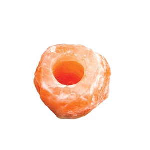 เชิงเทียนเกลือหิมาลัย2024แกะสลักคริสตัลธรรมชาติสีชมพูหินเกลือที่วางเทียน - Product Image 2