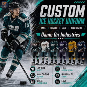 OEM ODM High Quality Breathable Custom Team Uniforms Direct Factory Price With Own Logo Personalized Ice Hockey Jersey Sets - Product Image 3