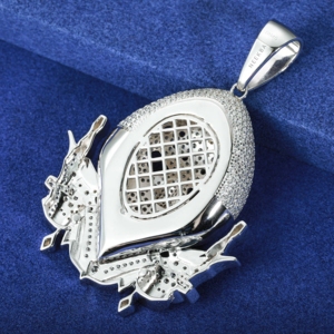 จี้หน้ากากเจสัน - จี้เงินแท้ 925 ประดับมอสซาไนต์, จี้หน้ากากสยองขวัญประดับมอสซาไนต์, เครื่องประดับฮิปฮอปสยองขวัญประดับมอสซาไนต์ - Product Image 6