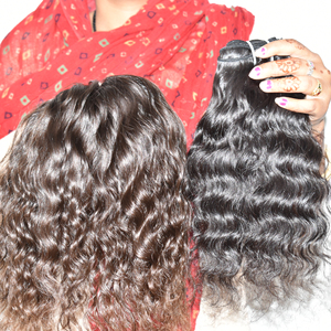 <b>Cheap</b> Indian Remy Raw Virgin Human Hair 100g Bundles Wholesale Wavy Natural Machine Double Weft Soft Silky Texture <b>Extensions</b> - Product Image 5