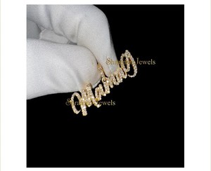 Collar de Plata 925 Chapado en Oro con Nombre Personalizado en Cursiva, con Diamantes Naturales y Dijes Finos, Regalo de Moda - Product Image 5