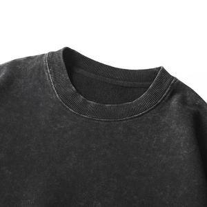 Sudaderas Lisas para Hombre con Lavado Ácido, Ajuste Holgado Casual, Hombros Caídos, Cuello Redondo, Tacto Suave, Estilo Vintage - Product Image 3