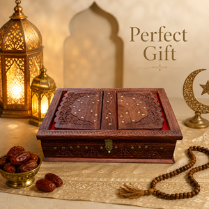 Premium Wooden Quran Rehal Box | Handmade Foldable Holy Book Stand with <b>Storage</b> <b>Chest</b> Islamic Gift Home Decor Export Quality - Product Image 2