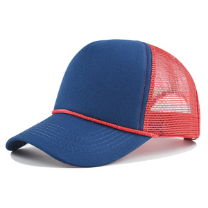 5 Panel Promotion Patchwork Mesh Truck <b>Hat</b> with String Foam Two Tone Colors Baseball Cap Streetwear Dad <b>Hat</b> for Outdoor - Product Image 4