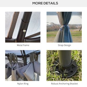Gazebo da Giardino 3x3 Metri con Struttura in Metallo, Tetto Morbido e Pareti con Doppia Rete - Product Image 6