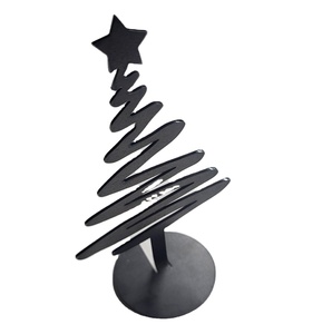 ต้นคริสต์มาสเหล็กดัดตั้งโต๊ะ สีดำ สำหรับตกแต่งโต๊ะ ต้นคริสต์มาสสำหรับบ้าน ของขวัญคริสต์มาสและอีสเตอร์ - Product Image 1