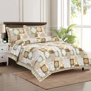 Cubrecama Artístico Anchal Estampado a Mano, 100% Algodón, 200 Hilos, para Todas las Estaciones, Diseño Floral Simple y de Calidad, Antiácaros, 3 Piezas - Product Image 2