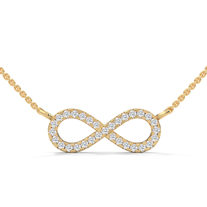 <b>Gold</b> <b>Infinity</b> <b>Necklace</b> Diamond Cut Chain Pendant Jewelry Gift for Women - Product Image 1