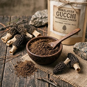 Poudre de champignons Gucchi de l'Himalaya, provenant de forêts sauvages, qualité supérieure, super-aliment en poudre pour la cuisson des soupes et une utilisation nutritionnelle - Product Image 3