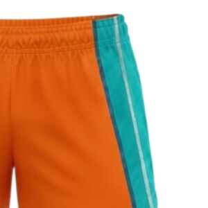 Shorts de netball unisexe orange turquoise sublimés en polyester, uniforme sportif léger, vêtements de sport avec panneaux latéraux pour l'entraînement - Product Image 4