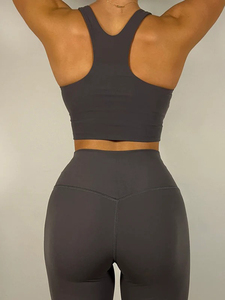 Débardeur court côtelé sans couture pour femme, personnalisable, de haute qualité, pour le sport et le yoga, vente en gros - Product Image 6