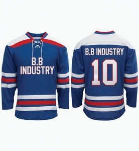 Maillot de hockey sur glace personnalisé noir, or et jaune B.B Industry, col à lacets saisissant, uniforme adulte en maille respirante sublimée de qualité supérieure - Product Image 3