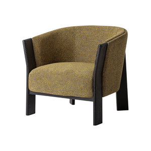Sillón Minimalista Moderno, Tapizado en Teca Sólida, Silueta Curva Elegante, Cojín Suave, Mueble para Sala de Estar - Product Image 1