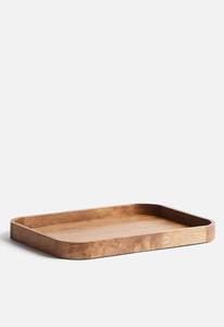 Latest Premium Wooden Snack Serving Tray With Double Bowl Design Natural Kitchen Dining Table Food Serving Tray - Product Image 2