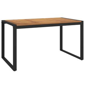 Table de jardin en bois naturel et noir, ensembles de jardin élégants - Product Image 2