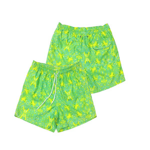 Men's Blue Ocean Print Quick Dry Board Shorts Mid Waist Drawstring Swim Trunks with Pockets Woven Polyester Beach Shorts - Product Image 6