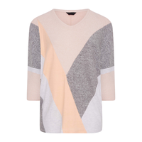 Sudadera de punto extragrande con bloques de color para invierno, de peso medio, personalizable, con cremallera de un cuarto, para mujer, suave y cómoda, de manga larga