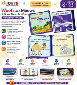 คิโดเจน หนังสือภาพผ้าเนื้อนุ่ม 3-in-1 รูปสัตว์ทะเลและสัตว์บ้าน สำหรับเด็กอายุ 0-4 ปี - Product Image 3