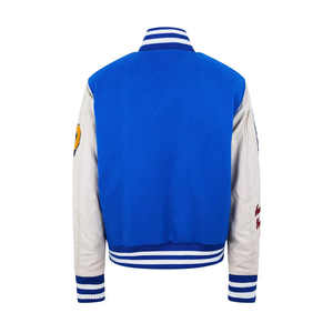 เสื้อแจ็คเก็ตวาร์ซิตี้สีน้ำเงินสำหรับผู้ชาย พร้อมโลโก้ NYC HP ปักลาย สไตล์พรีปปี้ ทรงปกติ คอปกพับได้ ผลิตจากผ้าโพลีเอสเตอร์ผสมฝ้าย - Product Image 5