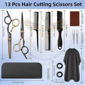 Juego de Tijeras para el Cabello de 13 Piezas, Juego de Tijeras de Peluquería Profesionales de 6.7 Pulgadas, Tijeras para Cortar el Cabello de Alta Calidad - Product Image 2