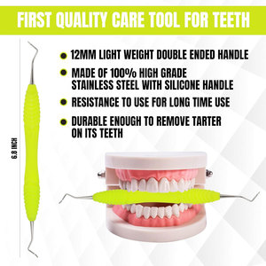 Professional Dental Tools Tartar Scraper Double Ended Plaque Remover for Dentist Personal and Pet Use Stainless Steel Denta - Product Image 4