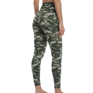 High Waist Camouflage Print Full Length Stretch <b>Leggings</b> Knitted Sporty Women's Pants With Pockets Available For Online Sale - Product Image 6