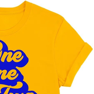 Camiseta One Nine Two Two de Color Dorado con Estampado Gráfico Personalizado, Cuello Redondo, Manga Corta, Informal, de Verano, Estilo Urbano, Unisex - Product Image 3