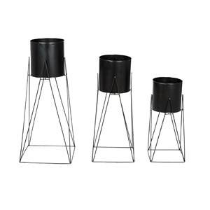 Support de pot de fleurs en métal Solimo avec support de plante en métal haut, support de plante décoratif pour intérieur et extérieur avec pot de fleurs - Product Image 1