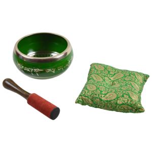 Bol chantant tibétain de la collection Colorée, avec finition colorée faite à la main, en laiton. - Product Image 1