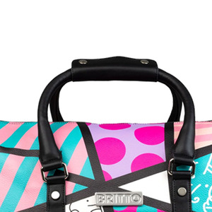 Bolsa de lona con estampado de lunares y grafiti, gran capacidad, con cremallera, para viajes de fin de semana, multicolor - Product Image 3