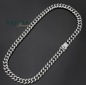 Men's Hip Hop Moissanite Cuban <b>Chain</b> Necklace S925 Silver Rhodium Plated 18K Gold Plated Brilliant Cut Prong Setting <b>Rope</b> <b>Chain</b> - Product Image 4