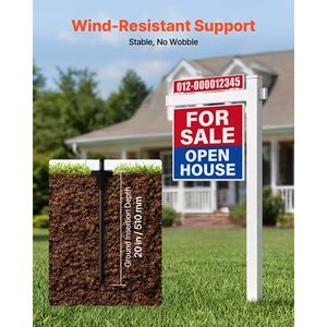 Confezione da 2 Supporti per Cartelli Immobiliari in PVC, Alti 1,8 m, con 36 Bracci e 24 Supporti, Facili da Installare e Resistenti al Vento - Product Image 3