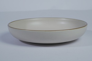 Assiette à dîner en céramique marron ivoire 22 cm, minimaliste, écologique, passe au lave-vaisselle, pour restaurant, hôtel, café, vaisselle, pâtes - Product Image 5