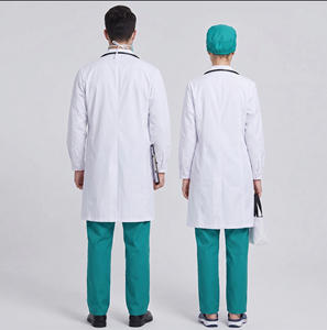 Ensemble d'uniformes d'infirmière, blouse longue d'hôpital, tenue médicale unisexe pour hommes et femmes - Chapeaux de médecins, ensembles de blouses, blouse longue avec 2 poches latérales - Product Image 3