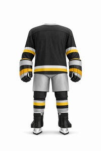 Maillot de hockey sur glace pour homme, manches longues, col en V, impression sublimée, 100% polyester, évacuation de l'humidité, vêtements de sport d'hiver - Product Image 3