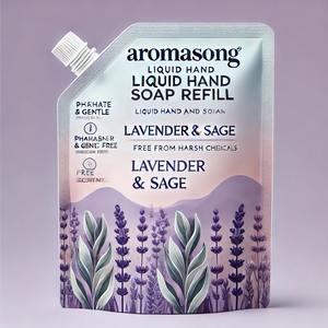 Savon liquide pour les mains en recharge de 32 oz, marque privée, au sel minéral, parfum lavande et sauge, biologique, doux, blanchissant, anti-acné - Product Image 3