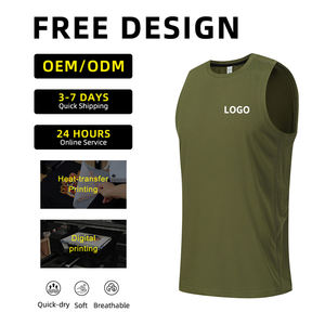 เสื้อกล้ามผู้ชาย คอกลม สีพื้น แห้งเร็ว สไตล์สปอร์ต ผ้าโพลีเอสเตอร์ ดีไซน์โลโก้ด้านหน้า - Product Image 3