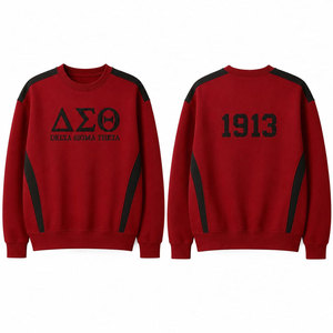 เสื้อสเวตเชิ้ตคอกลม Delta Sigma Theta สีแดงขอบครีม พิมพ์ลายด้านหลัง 13 ตัว  แบบยูนิเซ็กส์ สวมใส่สบายๆ สำหรับฤดูใบไม้ร่วง - Product Image 4