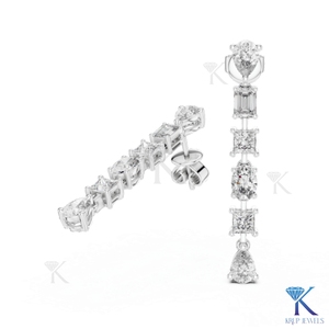 Pendientes de Lujo con Doble Halo de Diamantes Cultivados en Laboratorio con Corte Brillante, Oro Sólido de 14K, Cierre de Rosca Seguro para Mujer, Ideales para Fiestas - Product Image 4