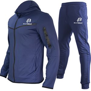 Custom Hooded Solid Regular Fit Streetwear Tracksuit Men's Athletic Training <b>Set</b> Breathable Quick Dry Running Jogging 100% - Product Image 5