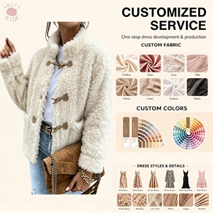 Manteau élégant pour femme à col montant et boutons, manches longues, coupe ample et courte, mode hiver, décontracté, streetwear, vêtement d'extérieur - Product Image 1
