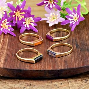 Natural Ruby Gemstone <b>Ring</b> 18k Gold Vermeil Rectangle Cabochon <b>Signet</b> <b>Ring</b> Minimalist Unisex Statement Fine Jewelry <b>For</b> <b>Women</b> - Product Image 6