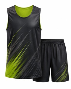 Ensemble de gilets de sport sans manches rayés noir et vert pour hommes, imprimé par sublimation, anti-humidité, pour adultes, toutes saisons - Product Image 1