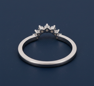 Anillo de Diamantes de 0.12 Quilates, Anillo de Compromiso con Diamantes Creados en Laboratorio, Oro Blanco, Banda de Boda Curvada, Venta al Por Mayor - Product Image 4