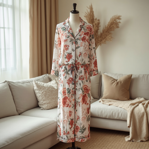 Ensemble de vêtements de détente pour femmes à manches longues imprimées, confortable pour la maison, avec personnalisation OEM ODM - Product Image 3