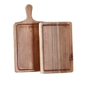 Planche à découper en bois naturel écologique avec poignée intégrée et trou de suspension, compatible lave-vaisselle, REHMAN CRAFT - Product Image 2
