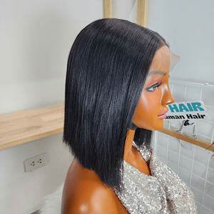 Perruque à closure en dentelle 100% cheveux humains vierges vietnamiens, lisses et soyeux, 8-30 pouces, cheveux bruts Super Double Drawn - Product Image 1