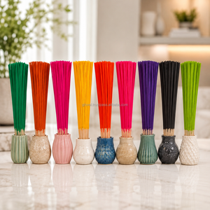 Bâtons d'encens en céramique colorés parfumés longue durée, écologiques, naturels, Agarbatti, pour la prière et l'aromathérapie, vente en gros, export en vrac - Product Image 1