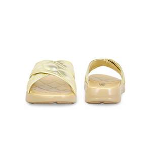 Comfortable and Stylish Golden Formal Sports <b>Slipper</b> PU0486 - Product Image 2